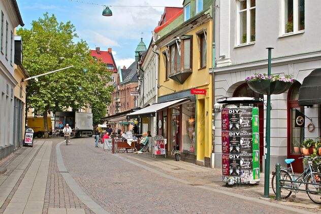 Street in central Lund, Sweden. Photp